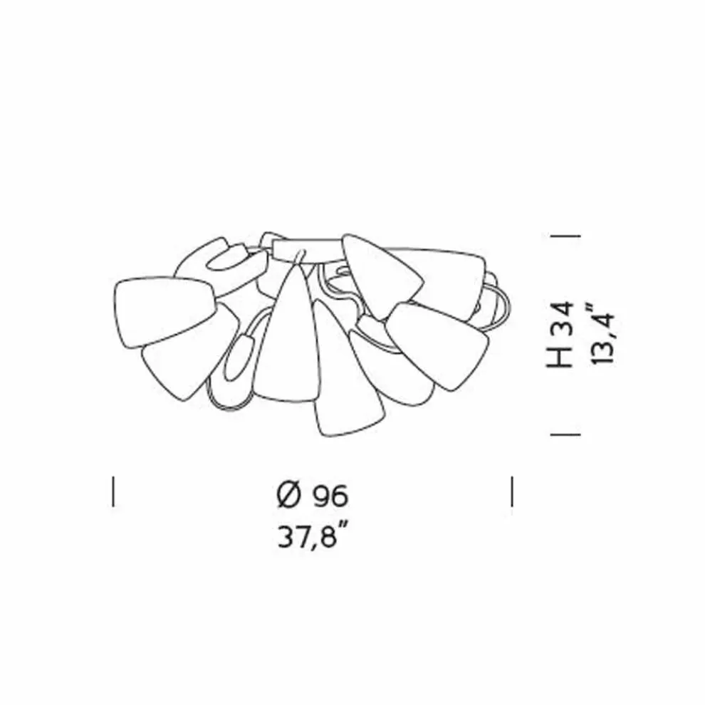 Venezianische Deckenlampe aus Glas und Metall, handgefertigt in Italien - Diamonique