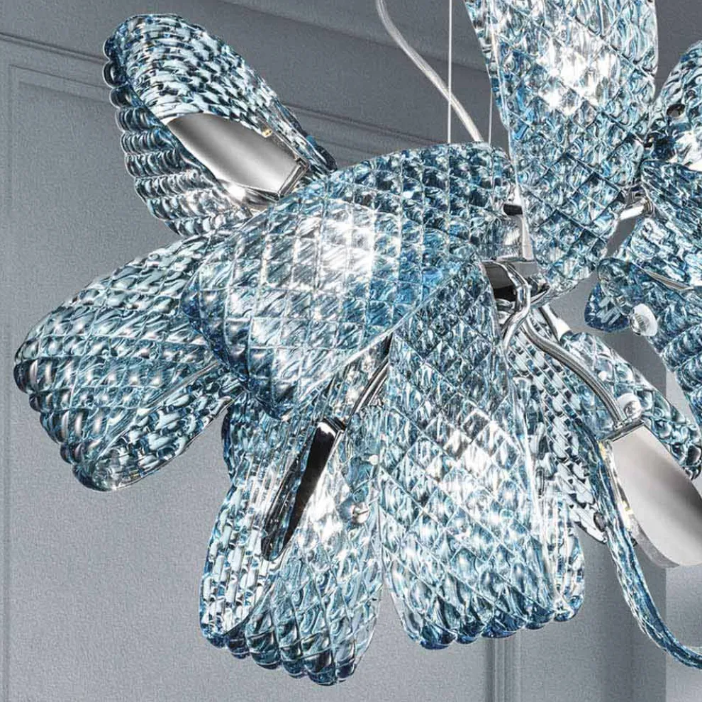 Venezianischer Glas-Kronleuchter mit 9 Lichtern, handgefertigt in Italien - Diamonique