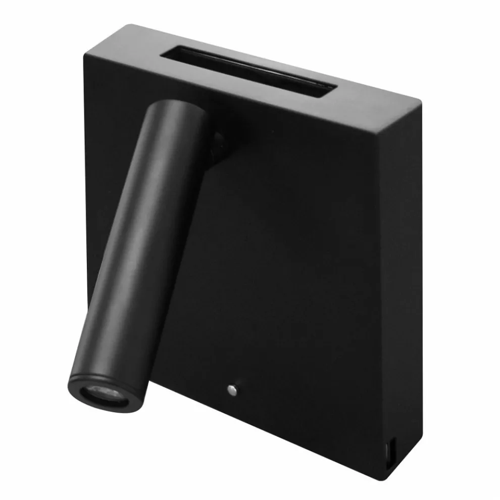 Verstellbare LED-Wandleuchte aus Aluminium mit USB-Anschlüssen - Paola