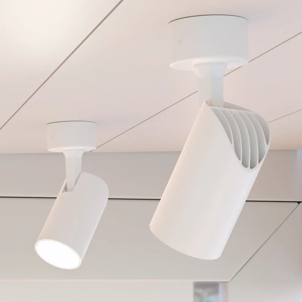 Verstellbare Spotlight Deckenleuchte aus weißem oder schwarzem Aluminium 4 Stück - Lazzaro