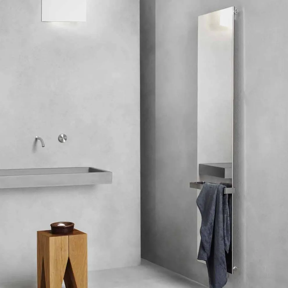 Vertikale elektrische Strahlungsplatte in Edelstahl Reflex Design 1000 W - Eis
