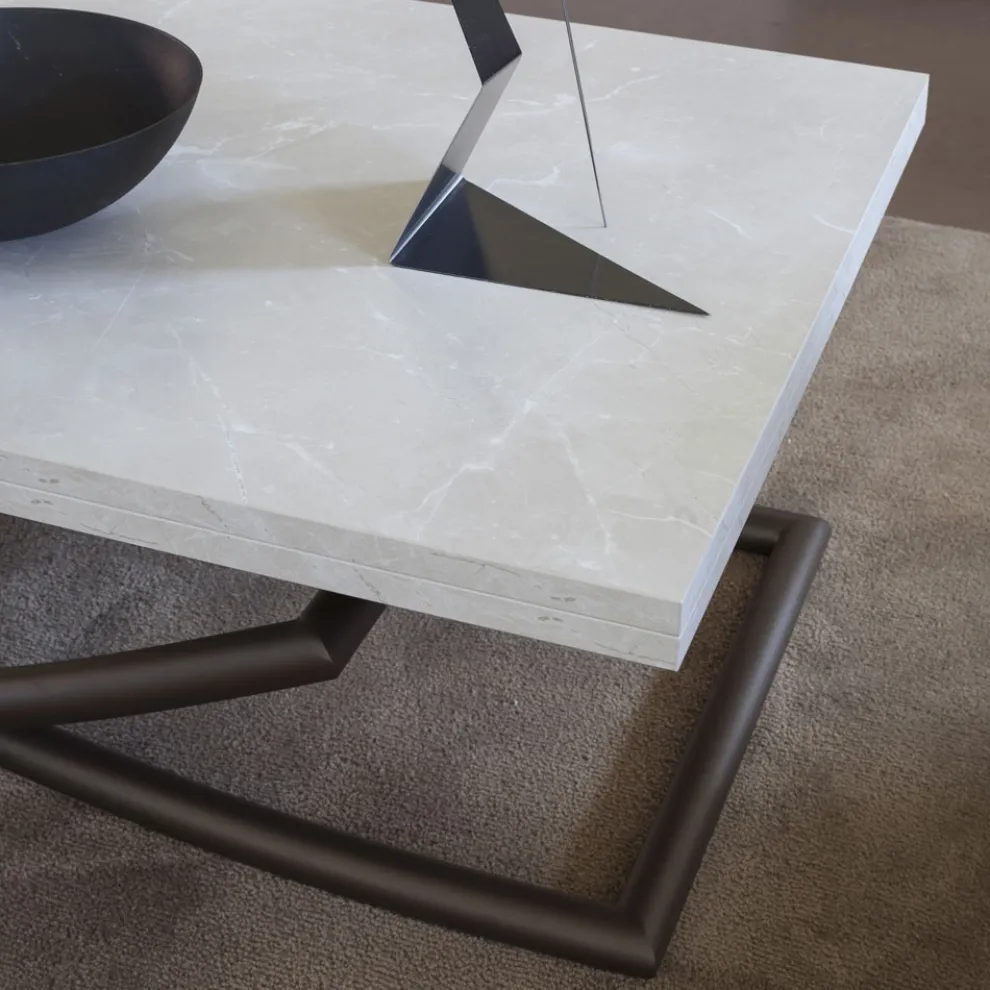 Verwandelbarer Couchtisch in Esstisch aus Holz Made in Italy - Aikido