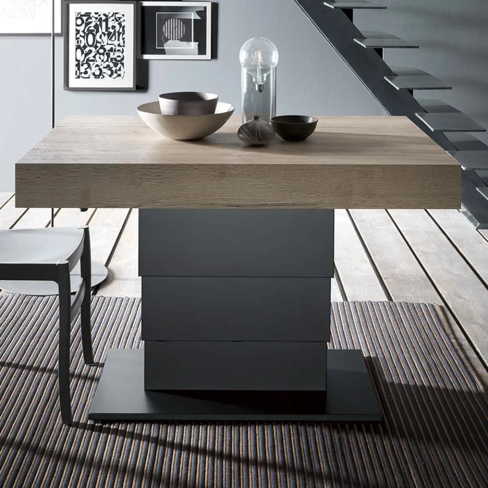 Verwandelbarer Couchtisch in Esstisch aus Holz Made in Italy - Polar