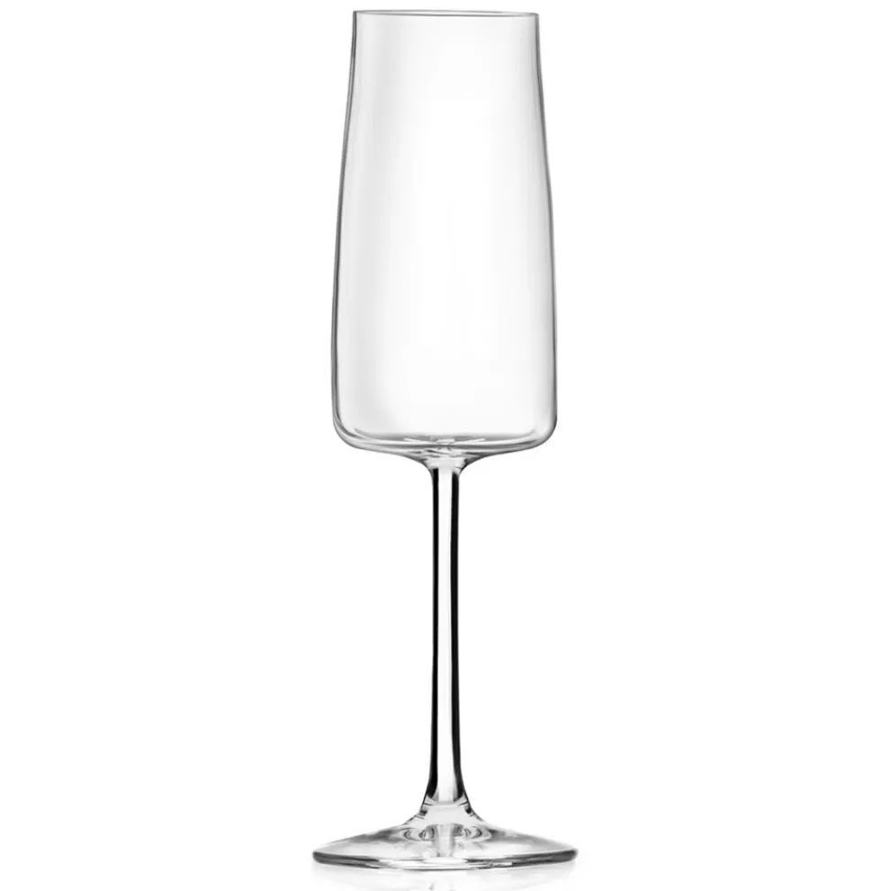 Italienisches Minimal Eco Crystal Flöte Kelch Set 12 Stück - Primordio