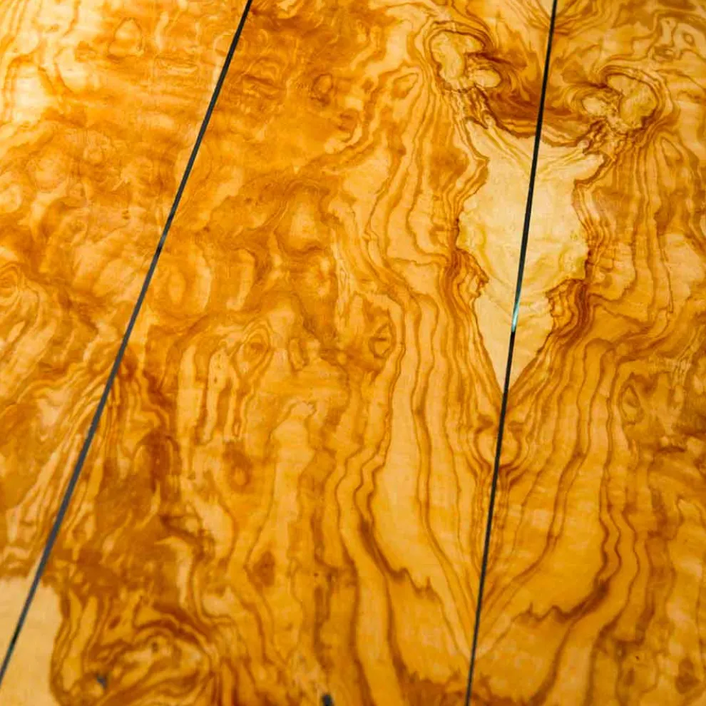 Viereckiger Tisch aus Olivenbaumholz und Glas Portofino