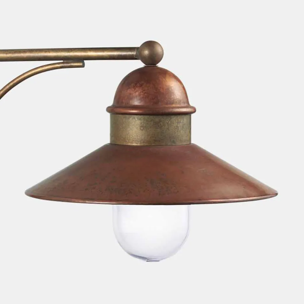 Vintage Außenwandlampe aus Messing, Kupfer und Glas - Borgo von Il Fanale