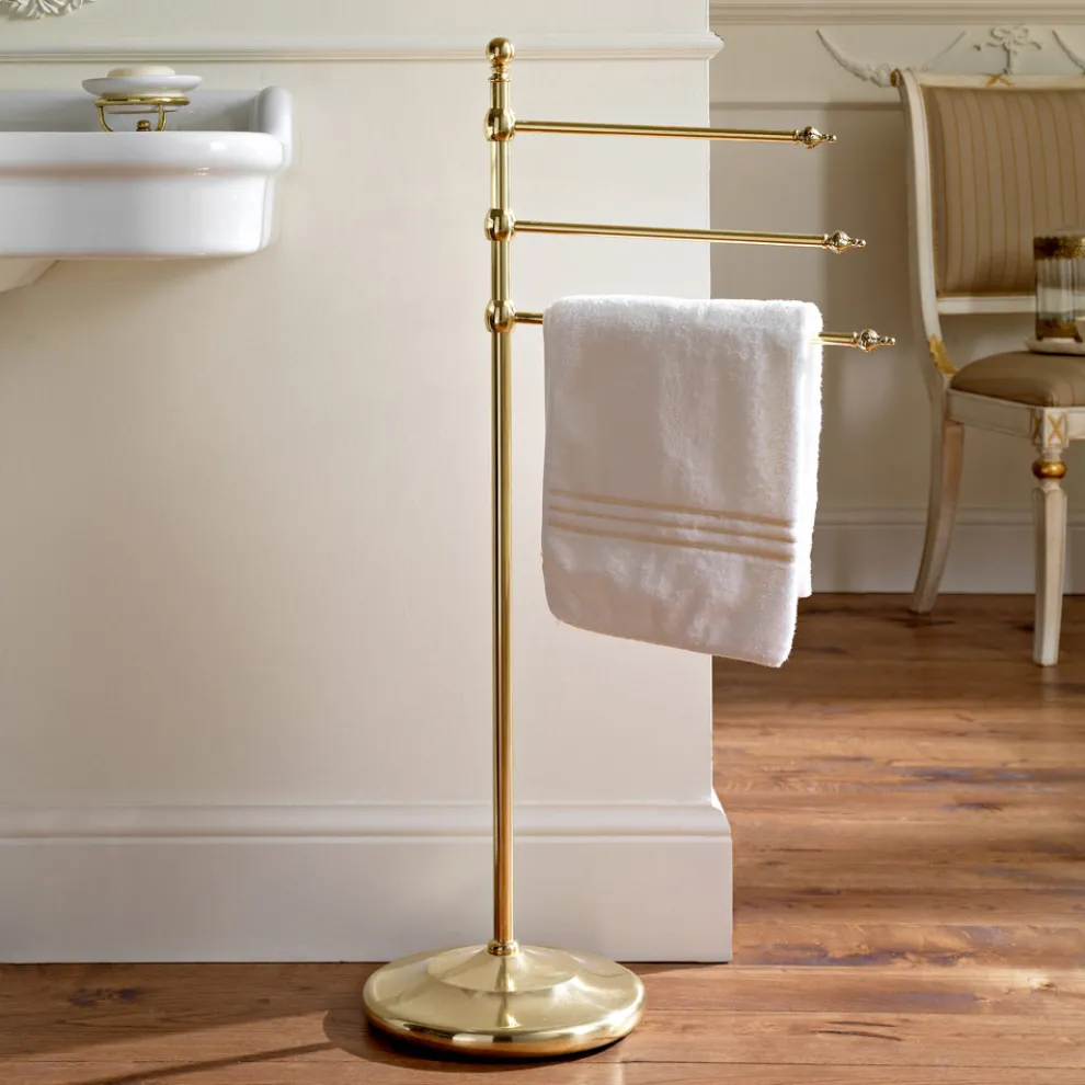 Vintage Badezimmer-Handtuchhalter mit 3-armigem Design aus Messing - Brest