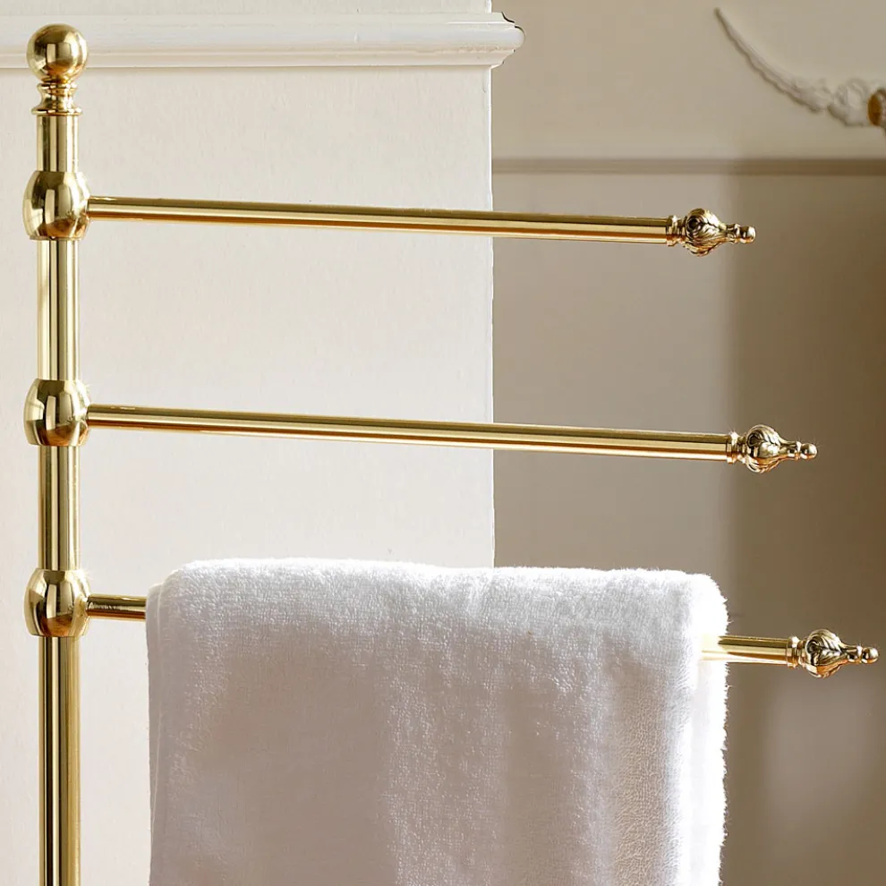 Vintage Badezimmer-Handtuchhalter mit 3-armigem Design aus Messing - Brest