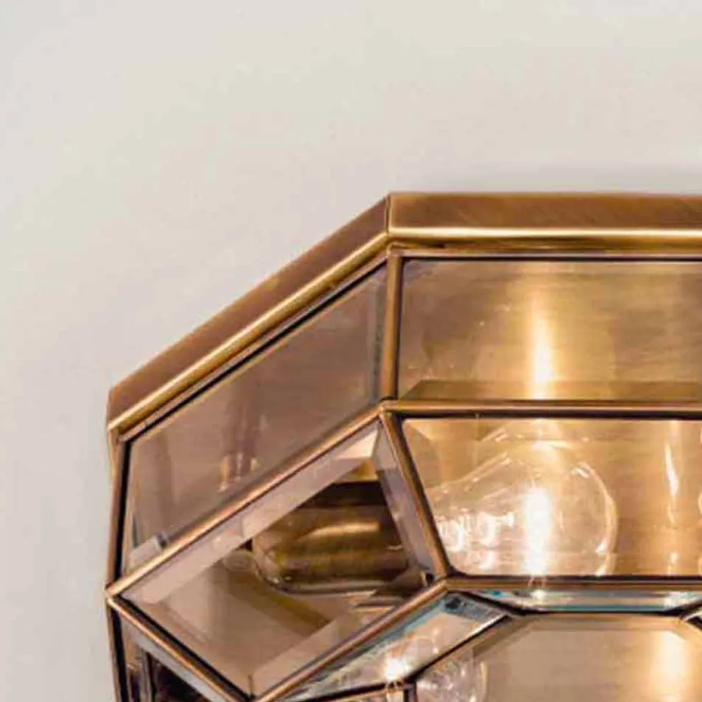 Vintage Deckenlampe aus brüniertem Messing und Glas 2 Größen - Bound von Il Fanale