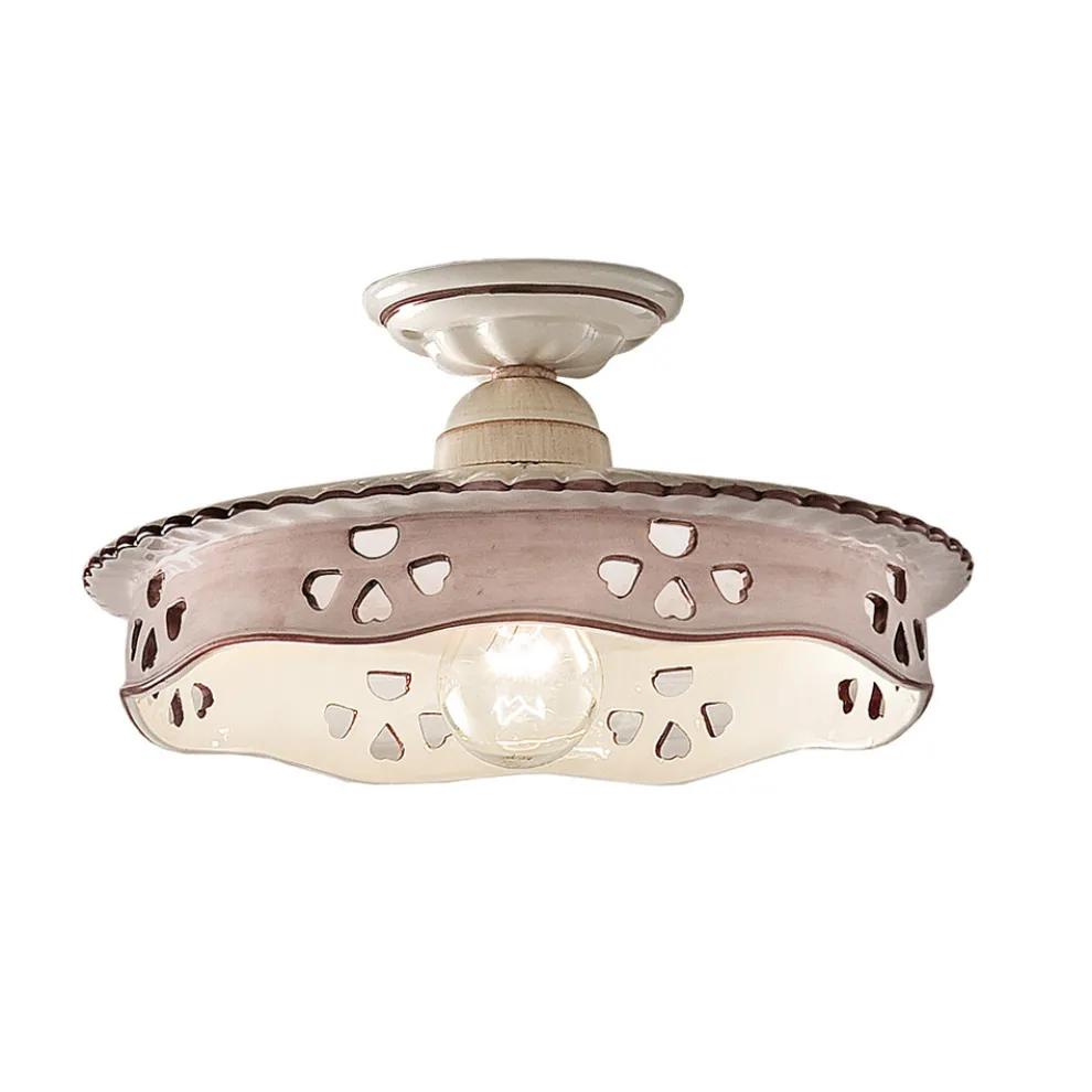 Vintage Deckenlampe aus Keramik und handgefertigtem Eisen 2 Größen - Alessandria