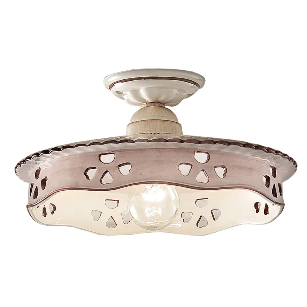 Vintage Deckenlampe aus Keramik und handgefertigtem Eisen 2 Größen - Alessandria