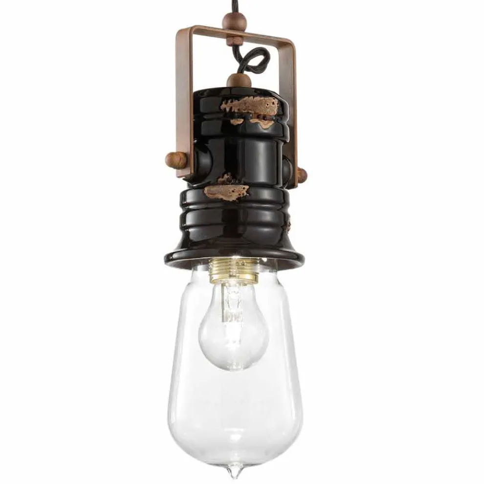 Vintage Deckenleuchte aus Keramik Carrie Ferroluce