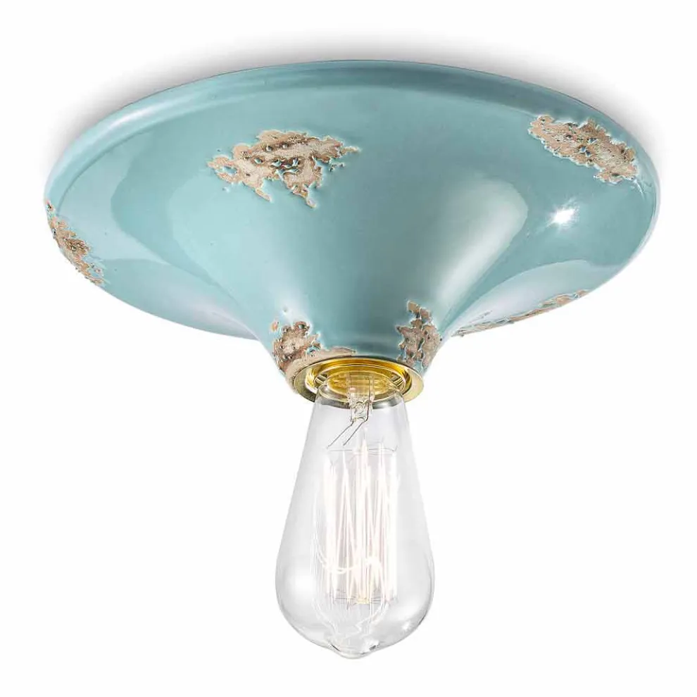 Vintage Deckenleuchte aus Keramik Erica Ferroluce