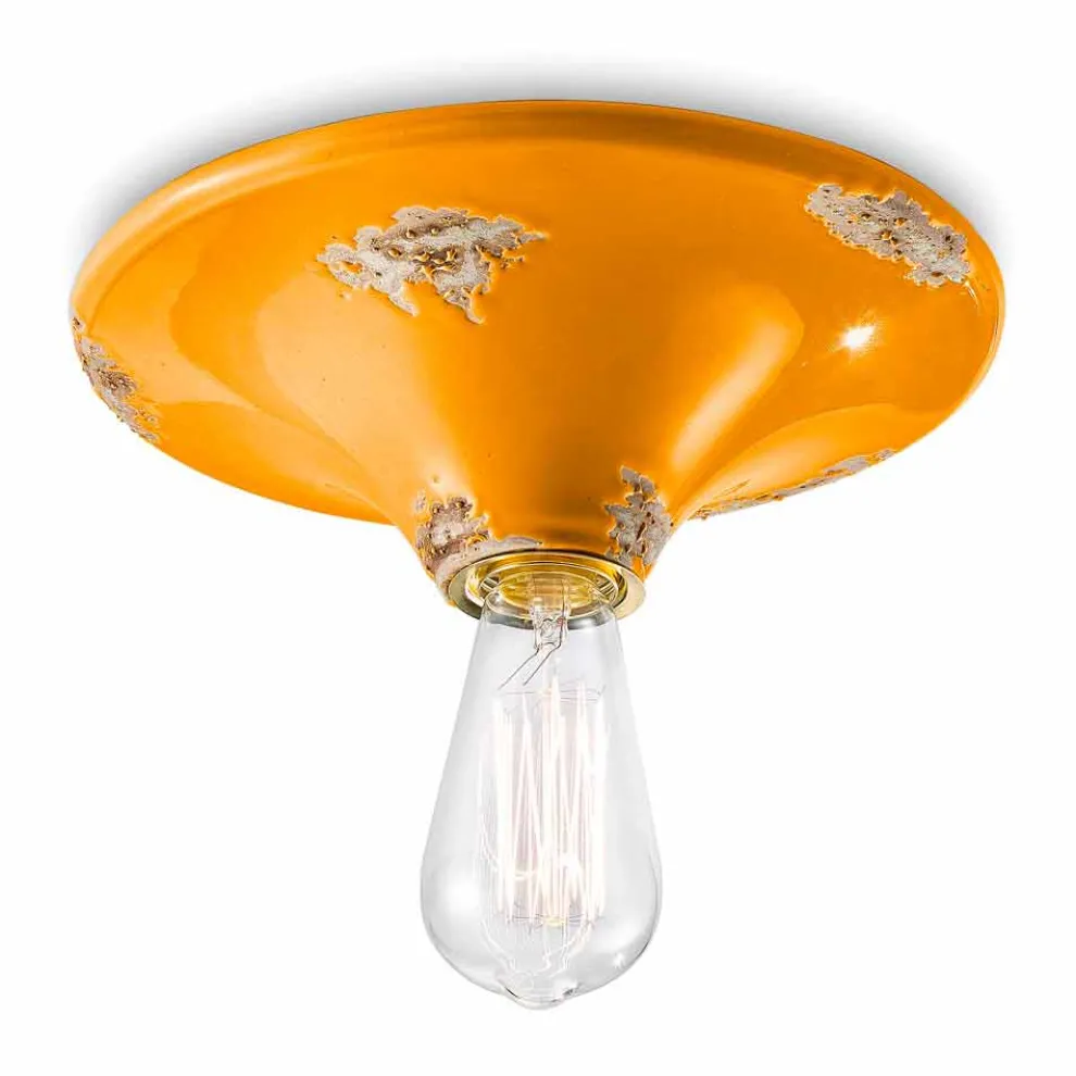 Vintage Deckenleuchte aus Keramik Erica Ferroluce