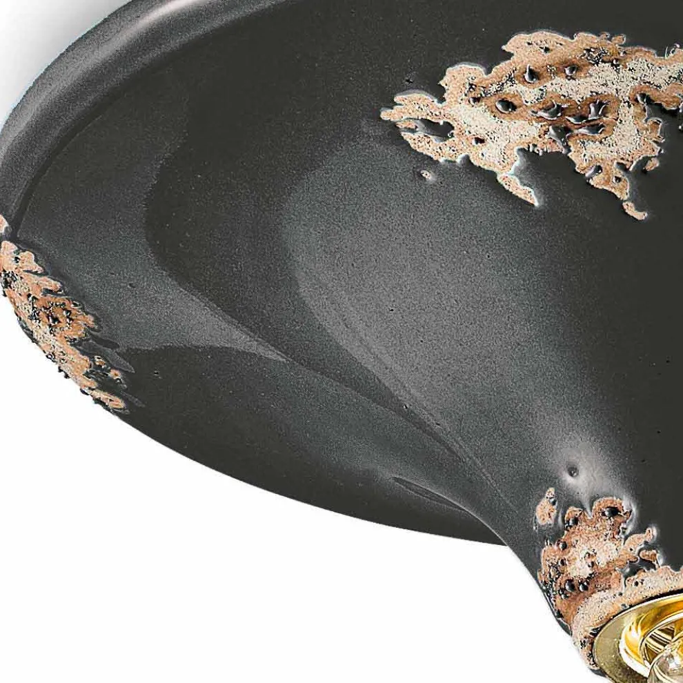 Vintage Deckenleuchte aus Keramik Erica Ferroluce