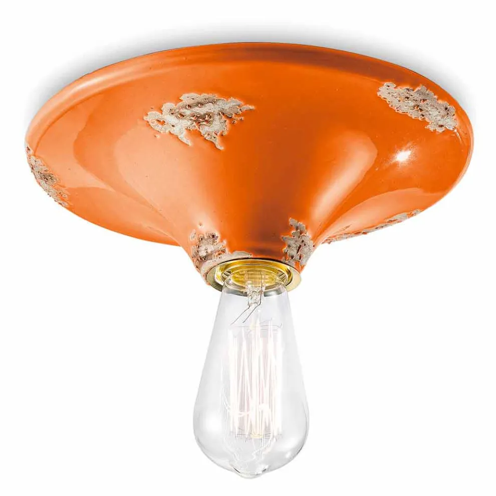 Vintage Deckenleuchte aus Keramik Erica Ferroluce