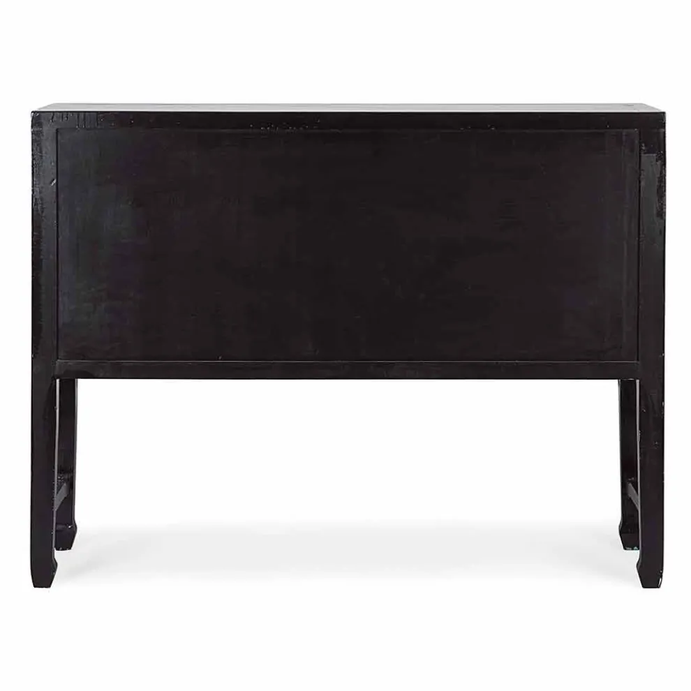 Vintage Design Black Elm Wood Konsolentisch 5 Schubladen Homemotion - Sonten