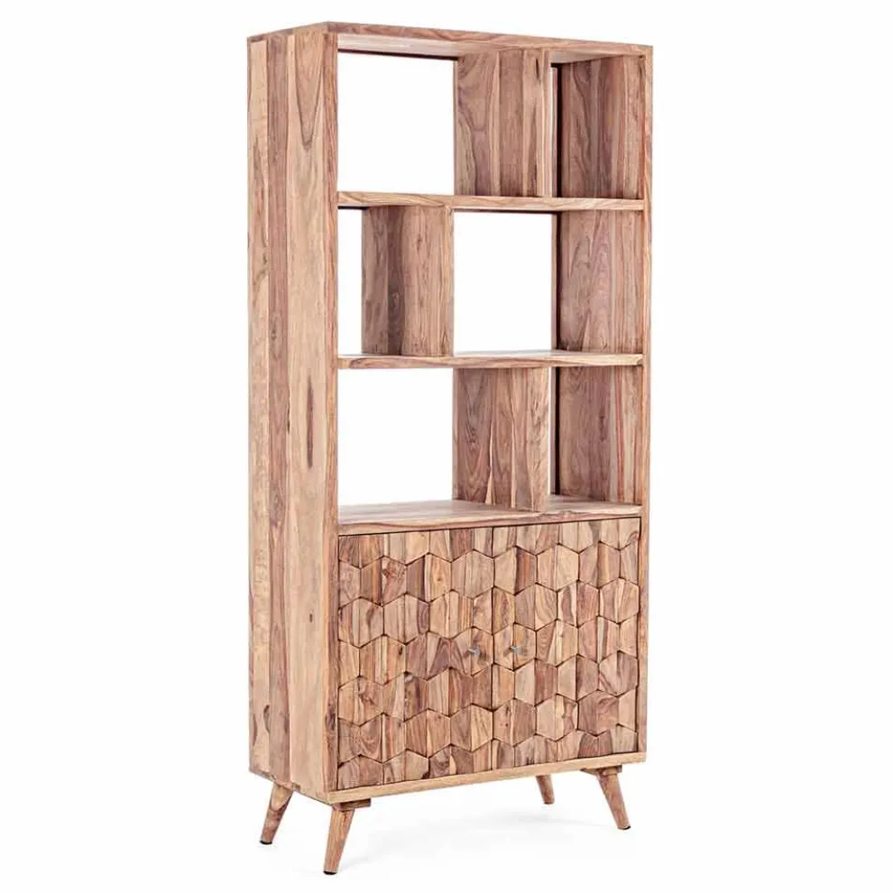 Vintage Design Boden Bücherregal in Holz und Stahl Homemotion - Ventador