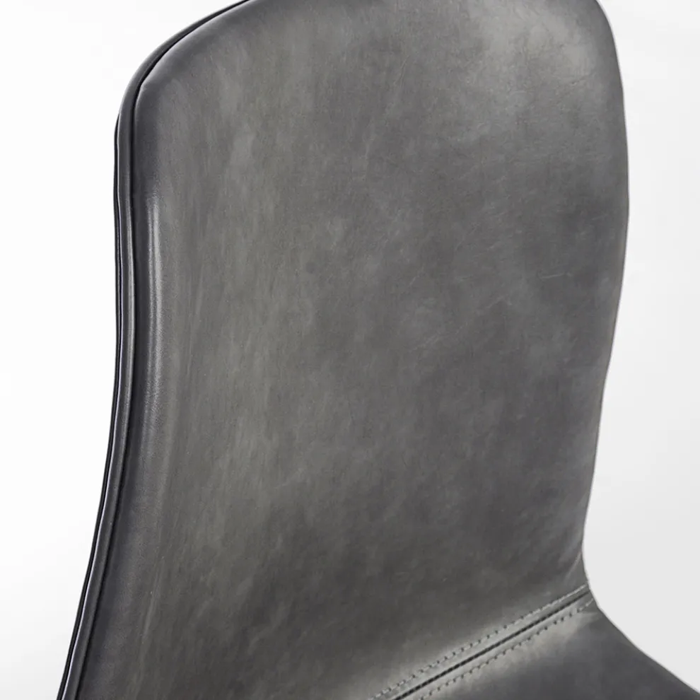 Vintage Design Küchen- oder Wohnzimmerstuhl aus Stahl und Kunstleder 2 Stück - Rekko