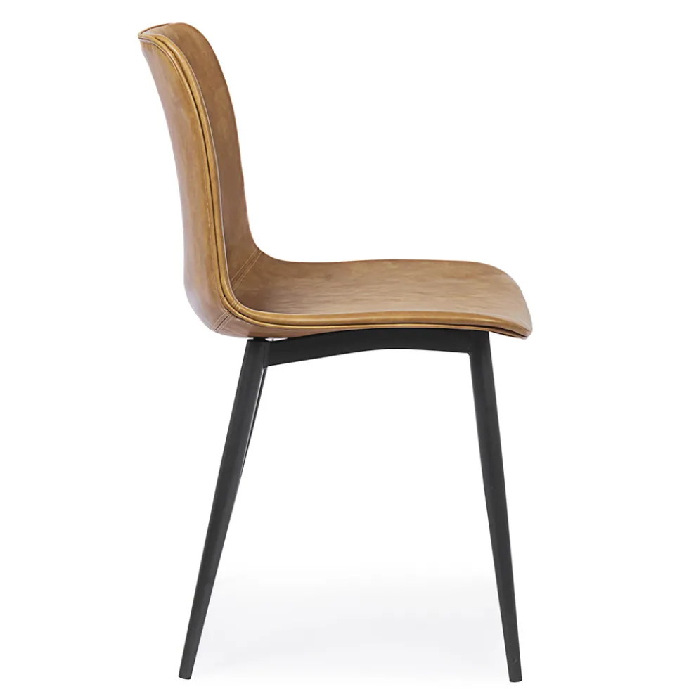 Vintage Design Küchen- oder Wohnzimmerstuhl aus Stahl und Kunstleder 2 Stück - Rekko