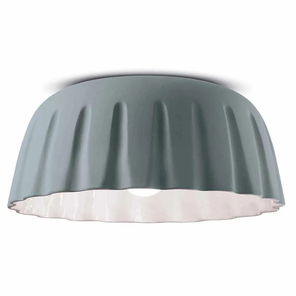 Vintage Design Keramik Deckenleuchte Made in Italy - Ferroluce Madame Grès