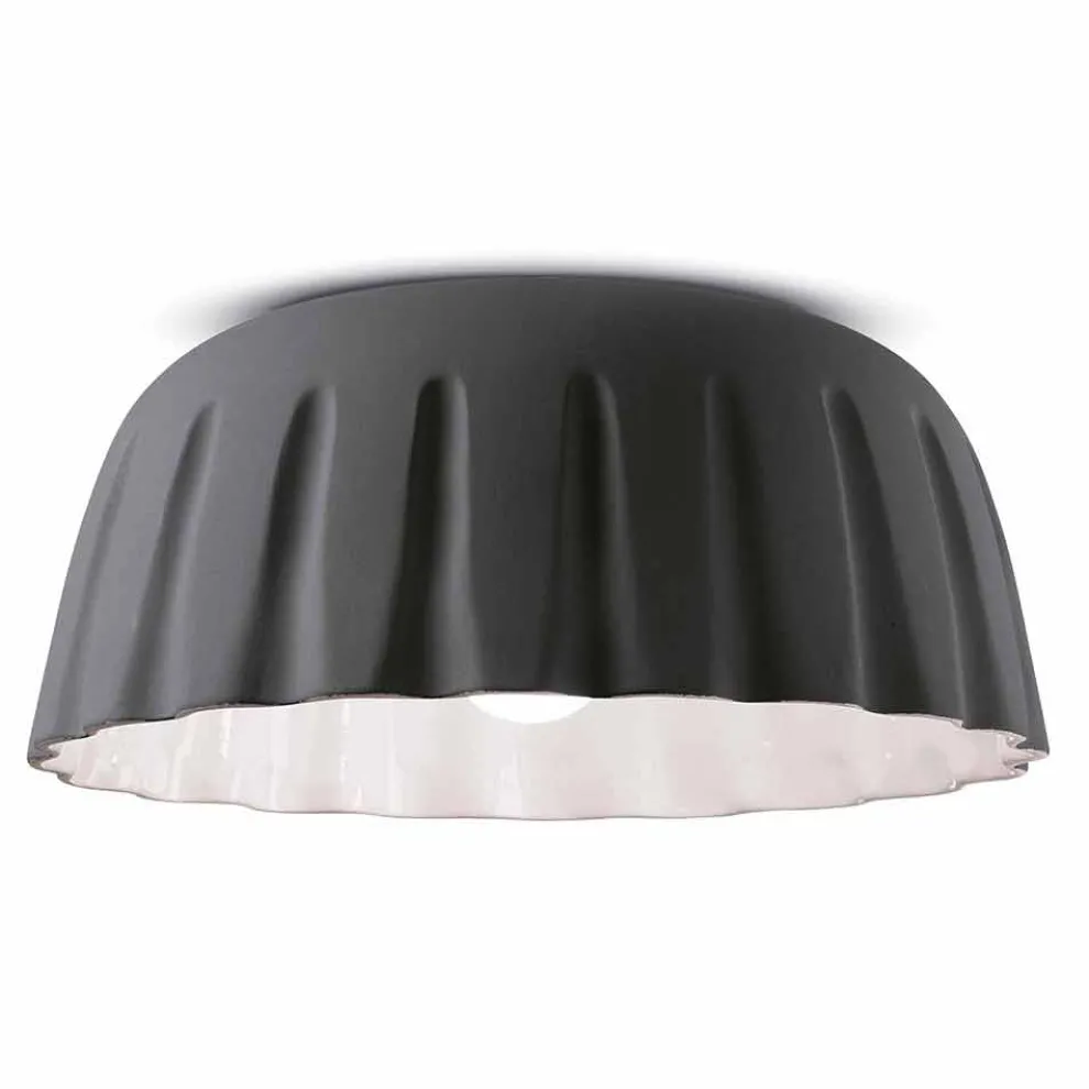 Vintage Design Keramik Deckenleuchte Made in Italy - Ferroluce Madame Grès