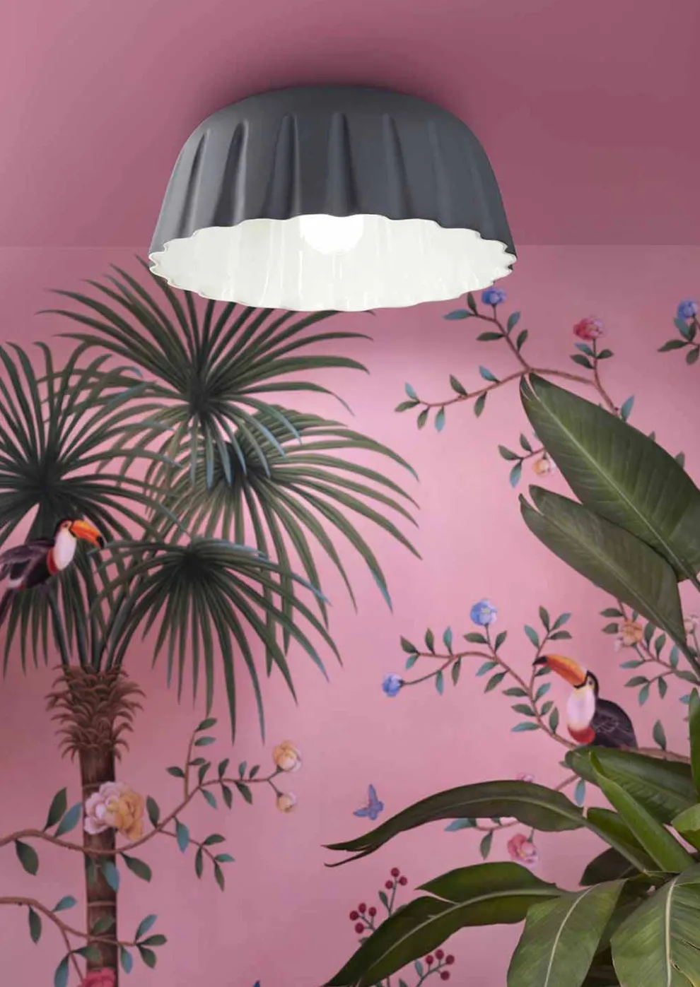 Vintage Design Keramik Deckenleuchte Made in Italy - Ferroluce Madame Grès