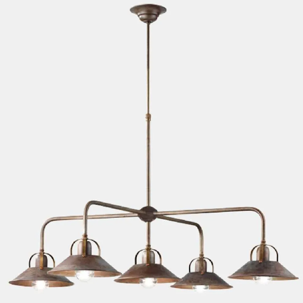 Vintage 5-flammige Hängelampe aus Luxusmessing - Cascina von Il Fanale