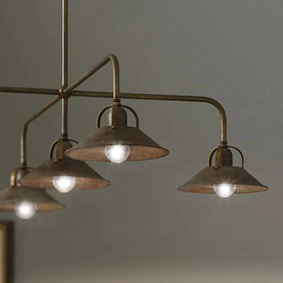 Vintage 5-flammige Hängelampe aus Luxusmessing - Cascina von Il Fanale