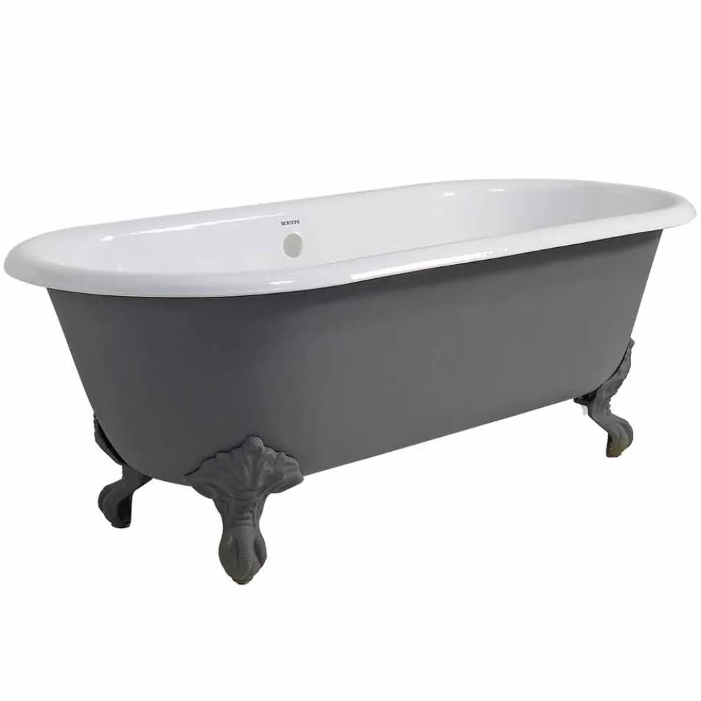 Vintage freistehende Badewanne mit gusseisernen Füßen, Made in Italy - Naima
