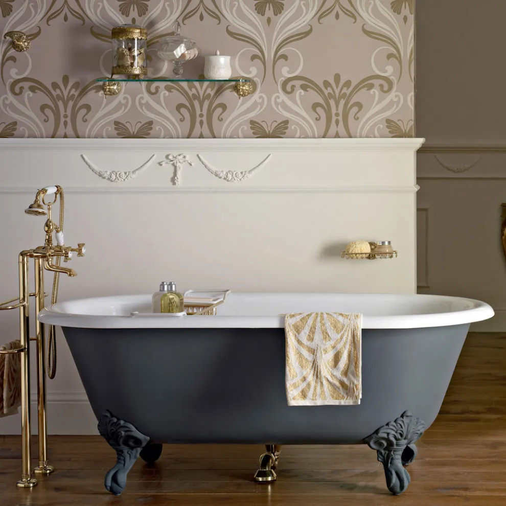 Vintage freistehende Badewanne mit gusseisernen Füßen, Made in Italy - Naima