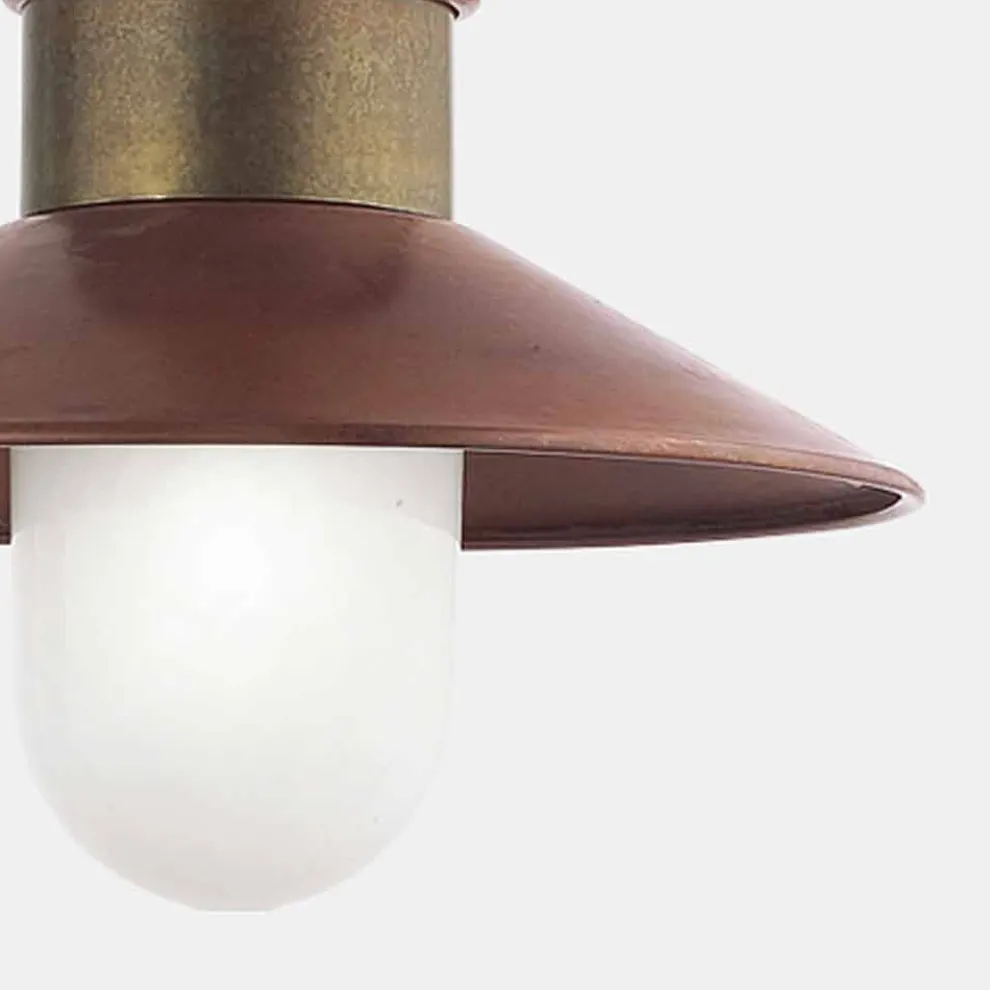 Vintage Hängelampe aus Messing und Kupfer mit Kette - Borgo von Il Fanale