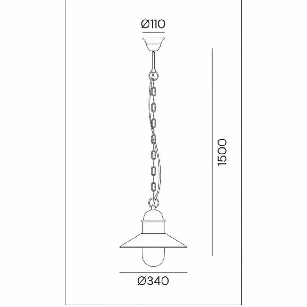 Vintage Hängelampe aus Messing und Kupfer mit Kette - Borgo von Il Fanale