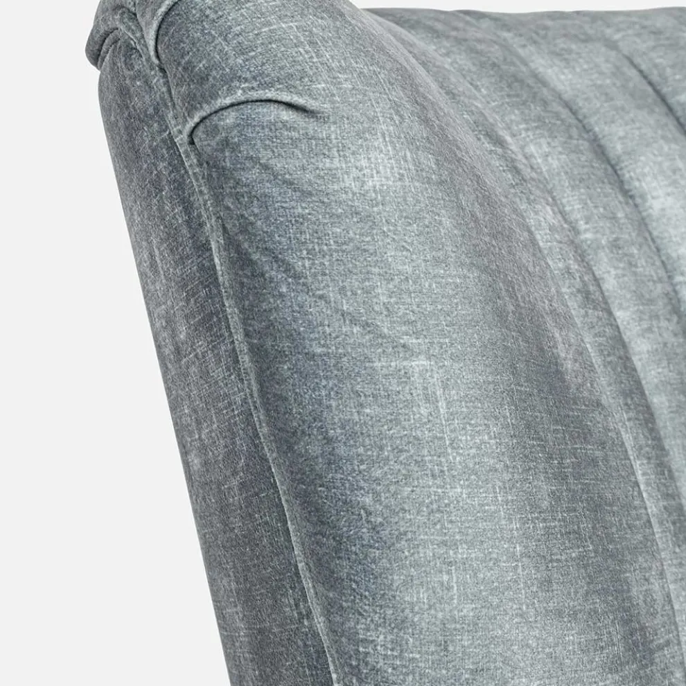 Vintage Holzsessel mit Rattan und Polyester Armlehnen - Ludovica