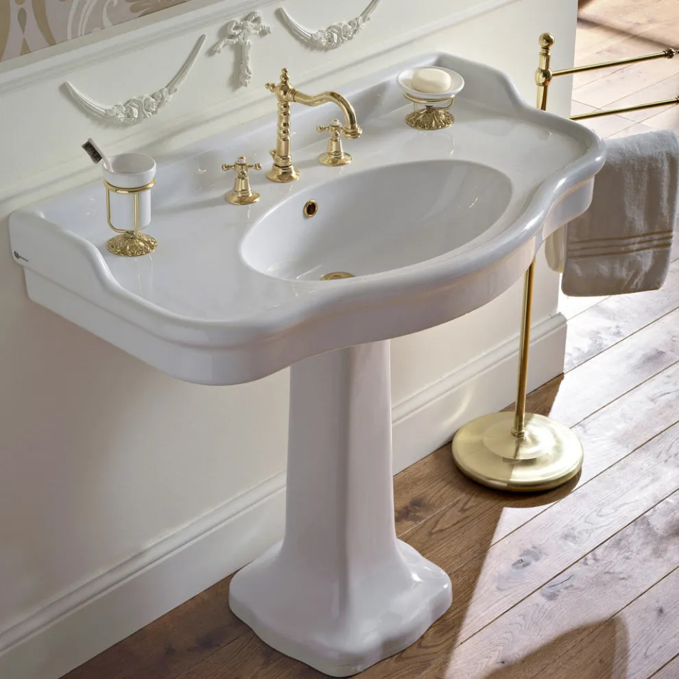 Vintage Keramik Badezimmer Konsole auf Colonna, Made in Italy - Paulina