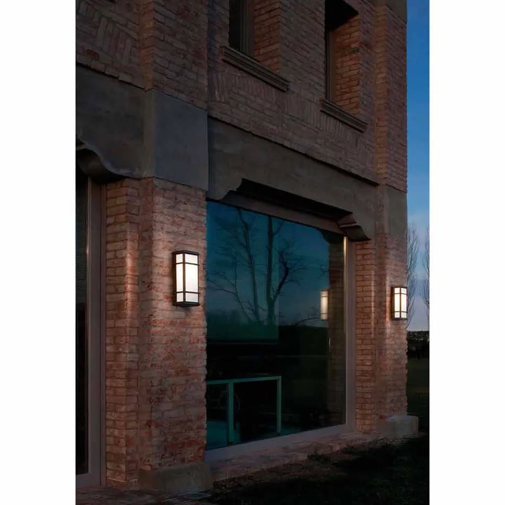 Vintage 2-LED-Wandleuchte aus Messing und Plexiglas - Quadro von Il Fanale