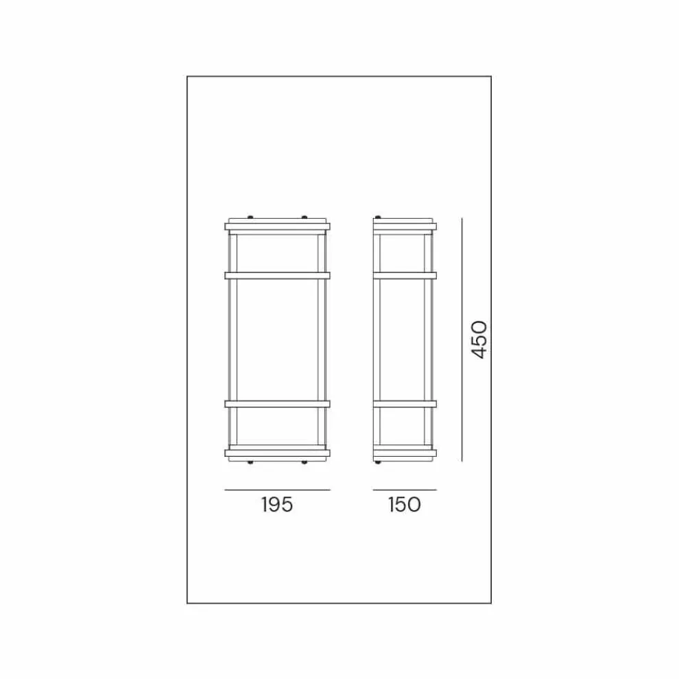 Vintage 2-LED-Wandleuchte aus Messing und Plexiglas - Quadro von Il Fanale