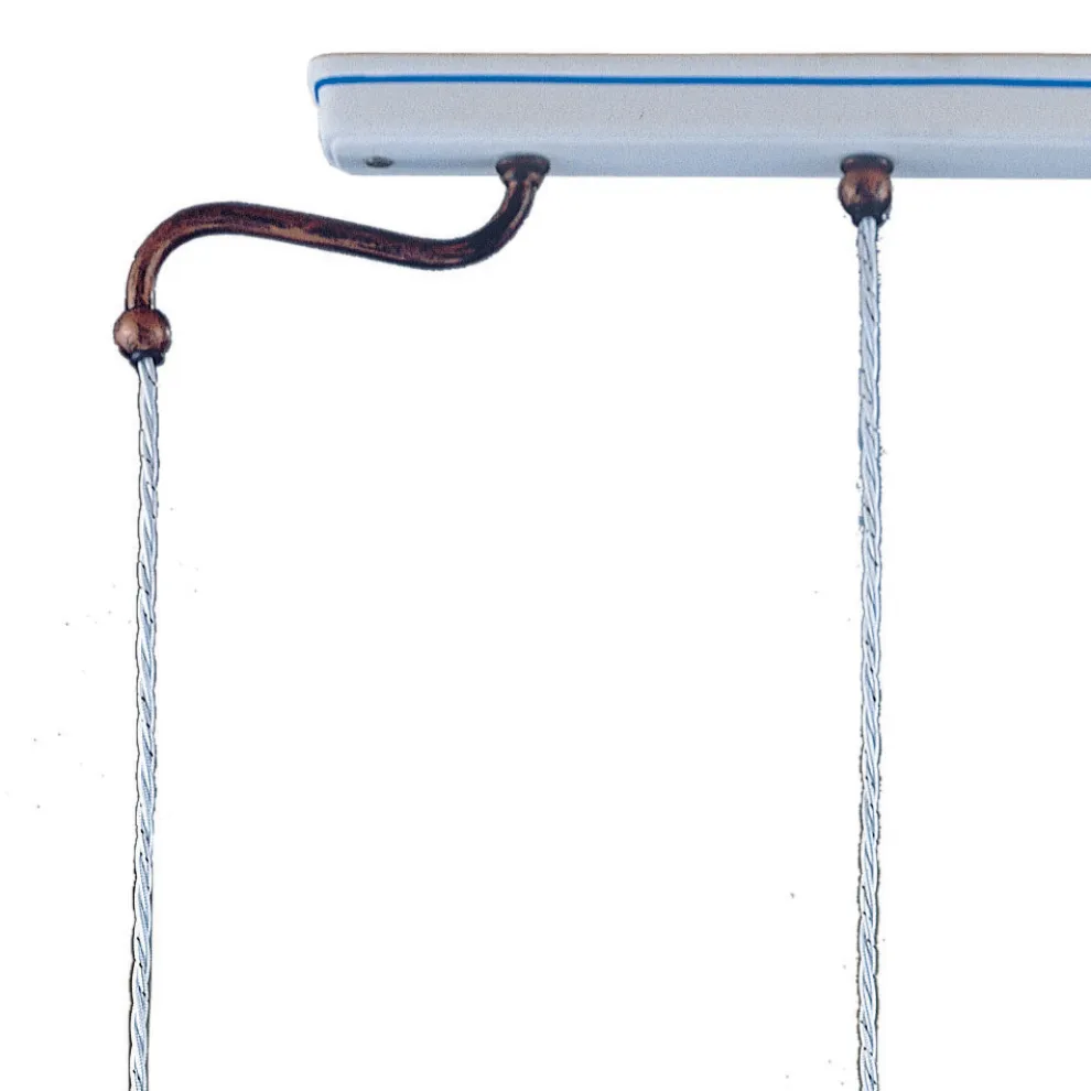 Vintage 3-Licht-Hängelampe aus Eisen, Glas und Keramik - Ferrara