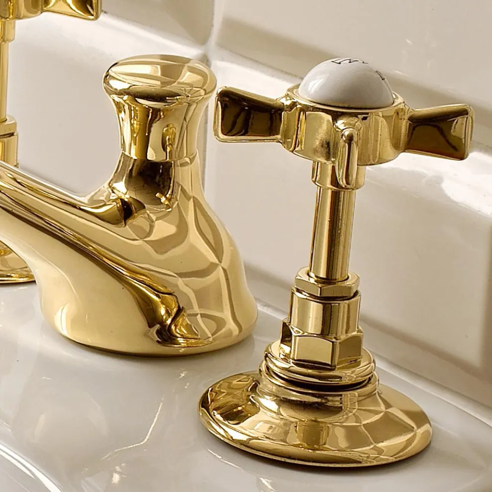 Vintage 3-Loch-Bidetarmaturen aus Messing Made in Italy - Katerina