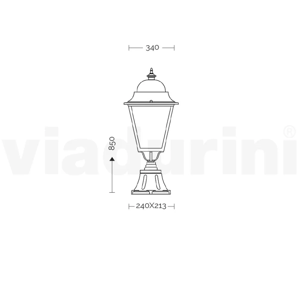 Vintage Steh-Gartenlampe aus Aluminium, hergestellt in Italien – Bonaria