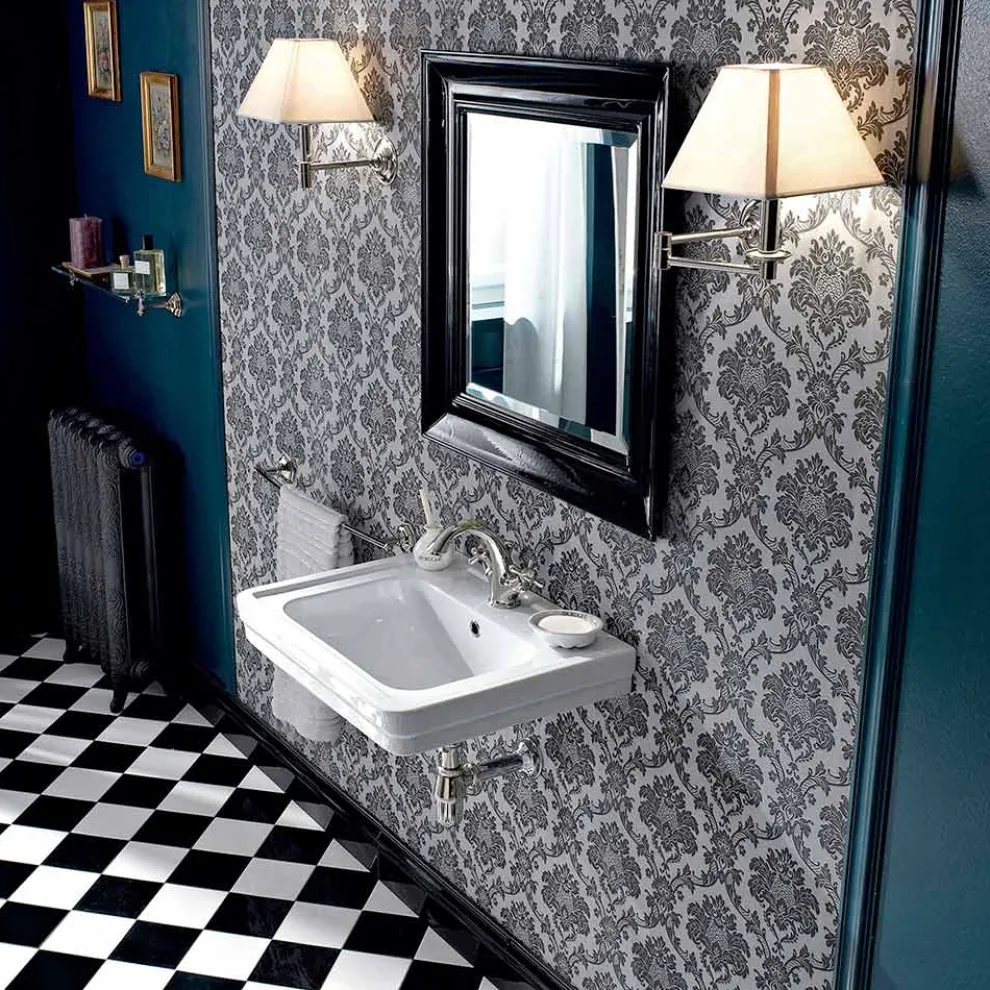 Vintage Style Wandbehang Waschbecken aus weißer Keramik Made in Italy - Marwa