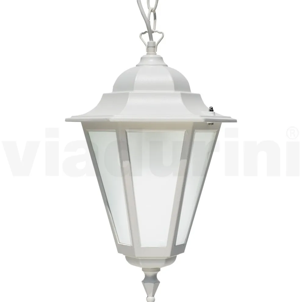 Vintage-Außenlaterne aus weißem Aluminium, hergestellt in Italien – Terella