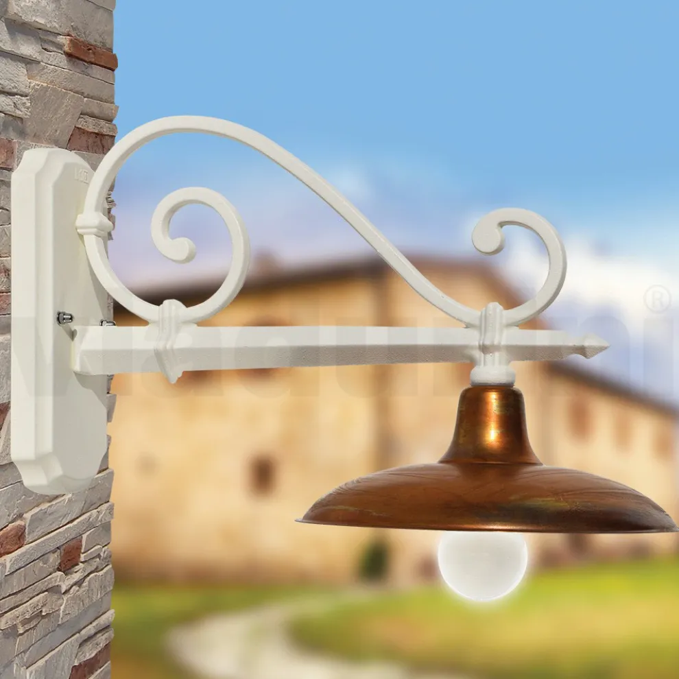 Vintage-Außenwandleuchte aus Aluminium und Messing, hergestellt in Italien – Adela