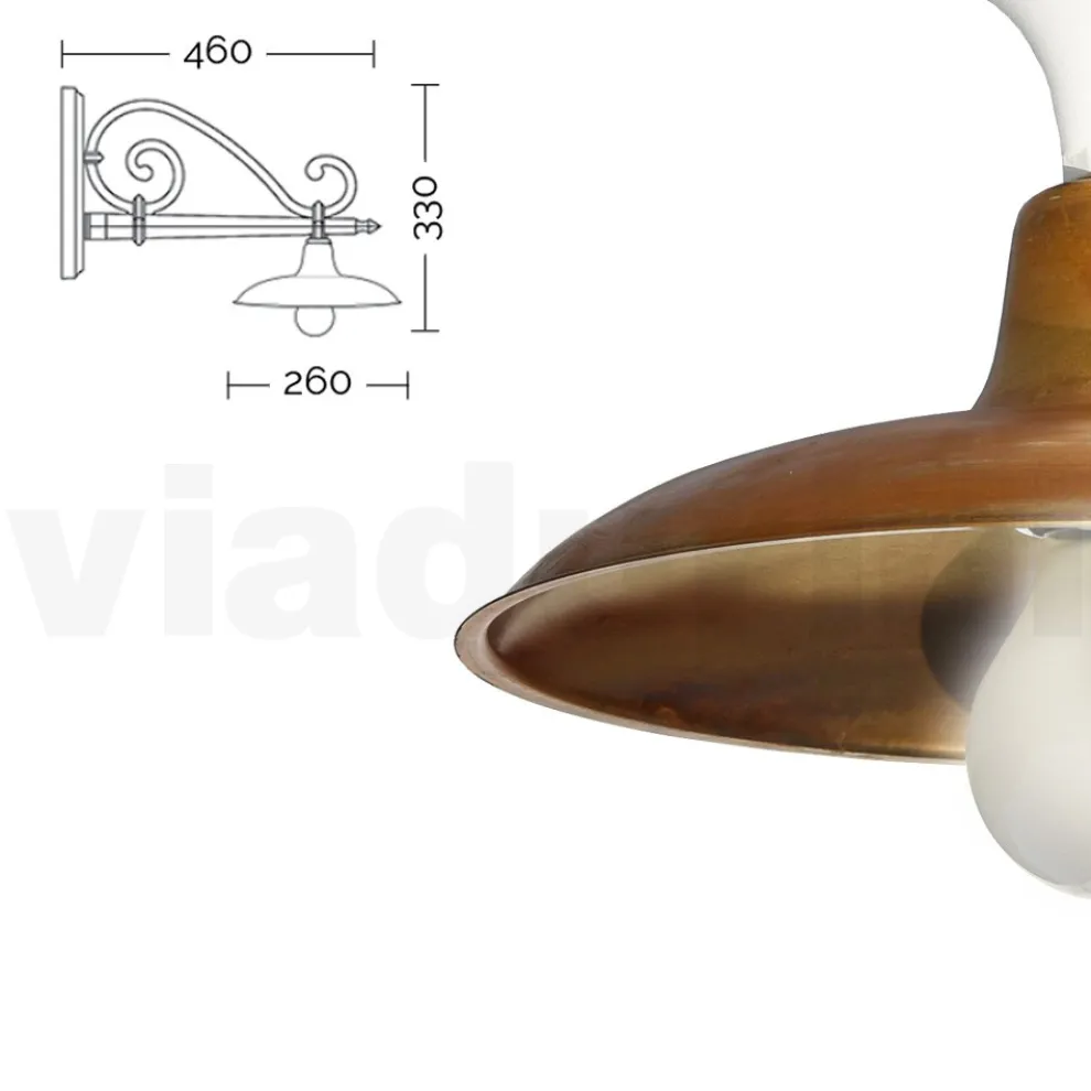 Vintage-Außenwandleuchte aus Aluminium und Messing, hergestellt in Italien – Adela