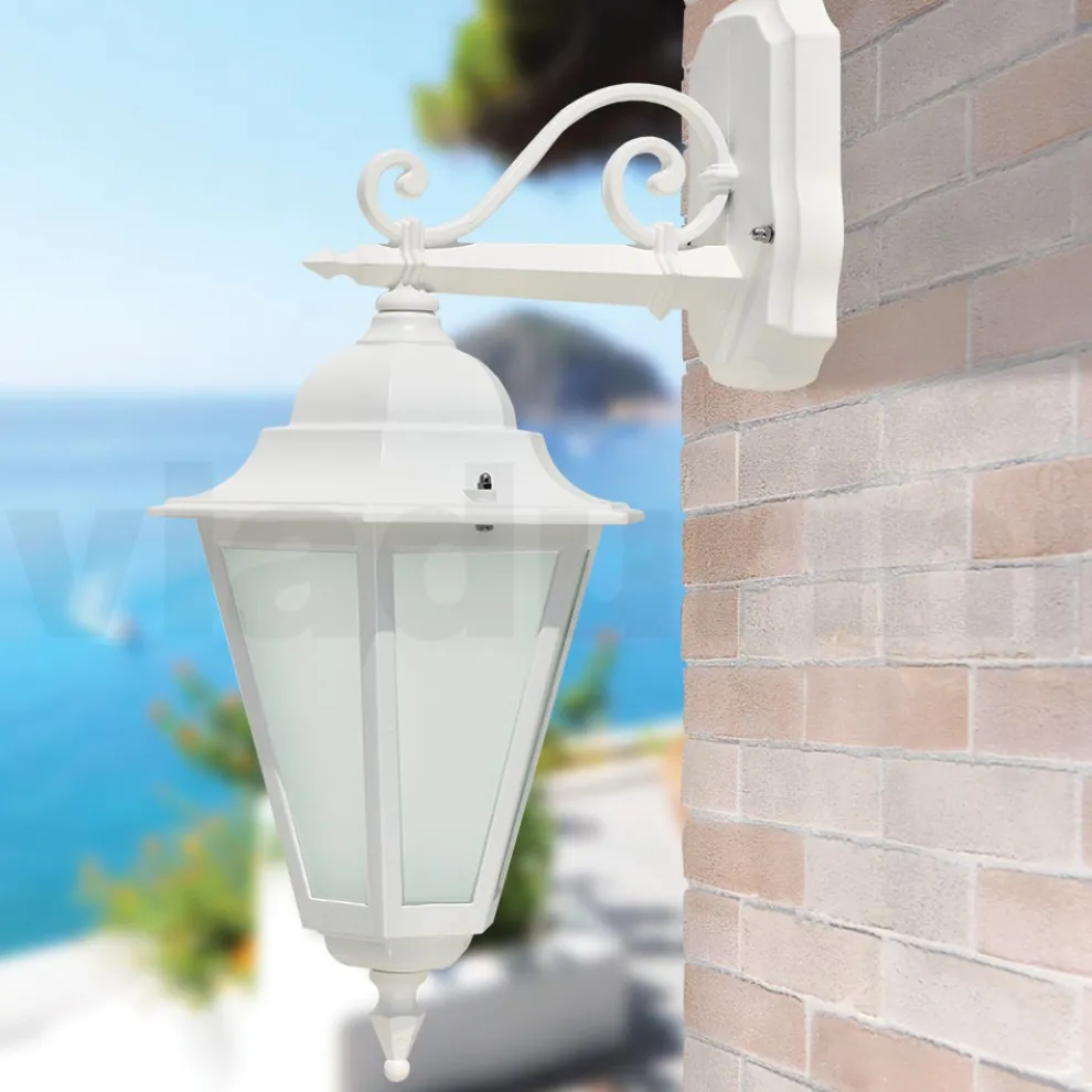 Vintage-Außenwandleuchte aus weißem Aluminium, hergestellt in Italien – Terella