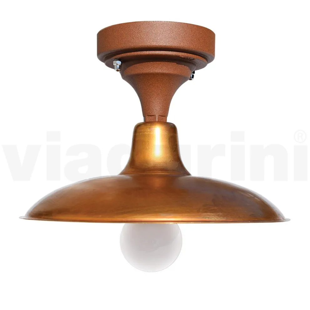 Vintage-Deckenleuchte für den Außenbereich aus Aluminium und Messing, hergestellt in Italien – Adela