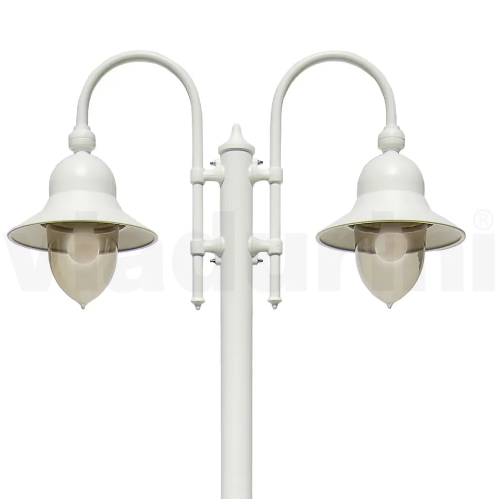 Vintage-Gartenlampe mit 2 Lichtern aus Aluminium, hergestellt in Italien – Cassandra