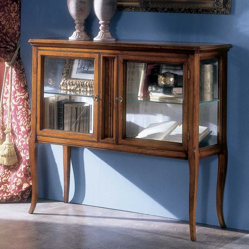 Vitrine aus massivem Toulipier-Holz, hergestellt in Italien – Chantico