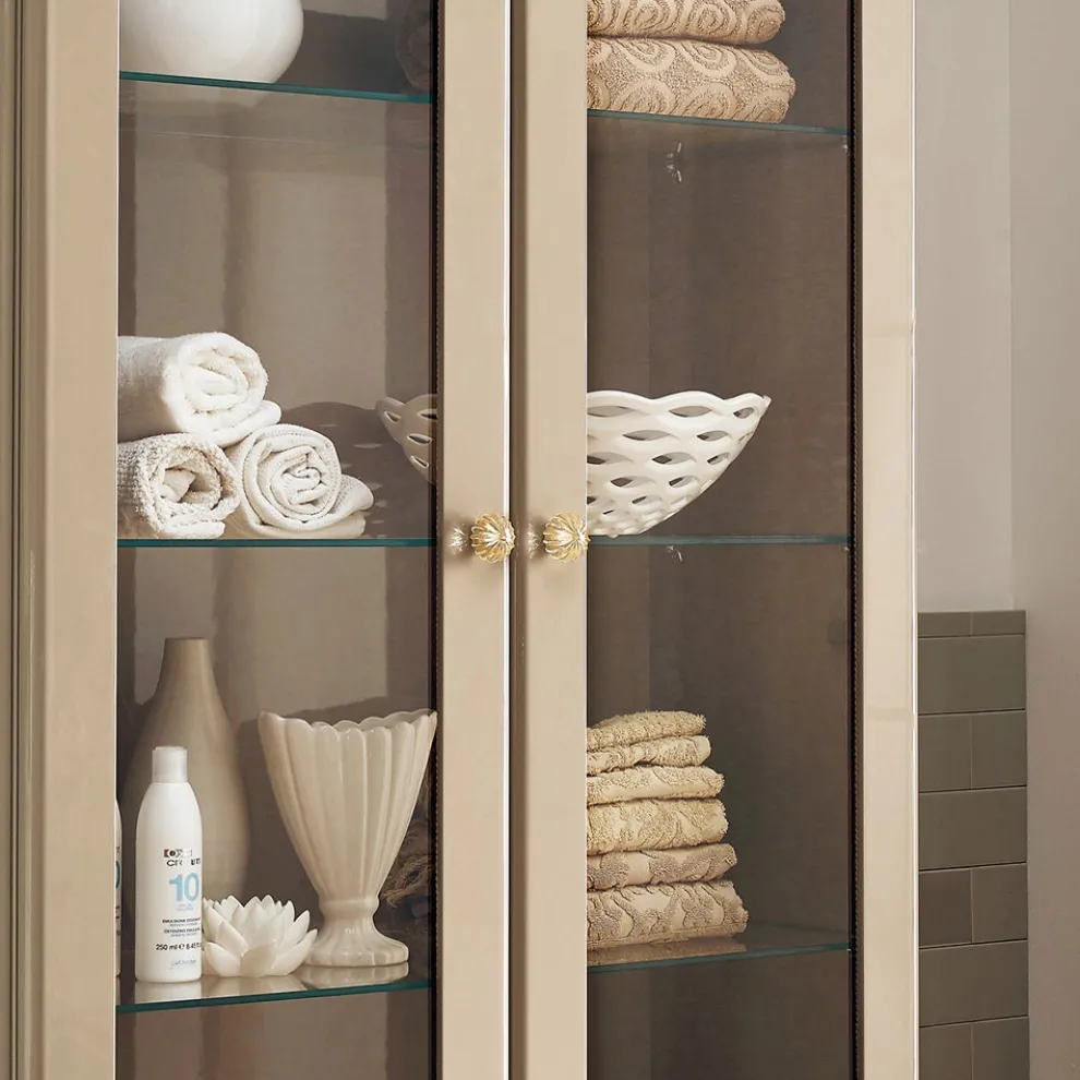 Vitrine komplett mit zwei Türen und drei Glasböden, hergestellt in Italien – Candy