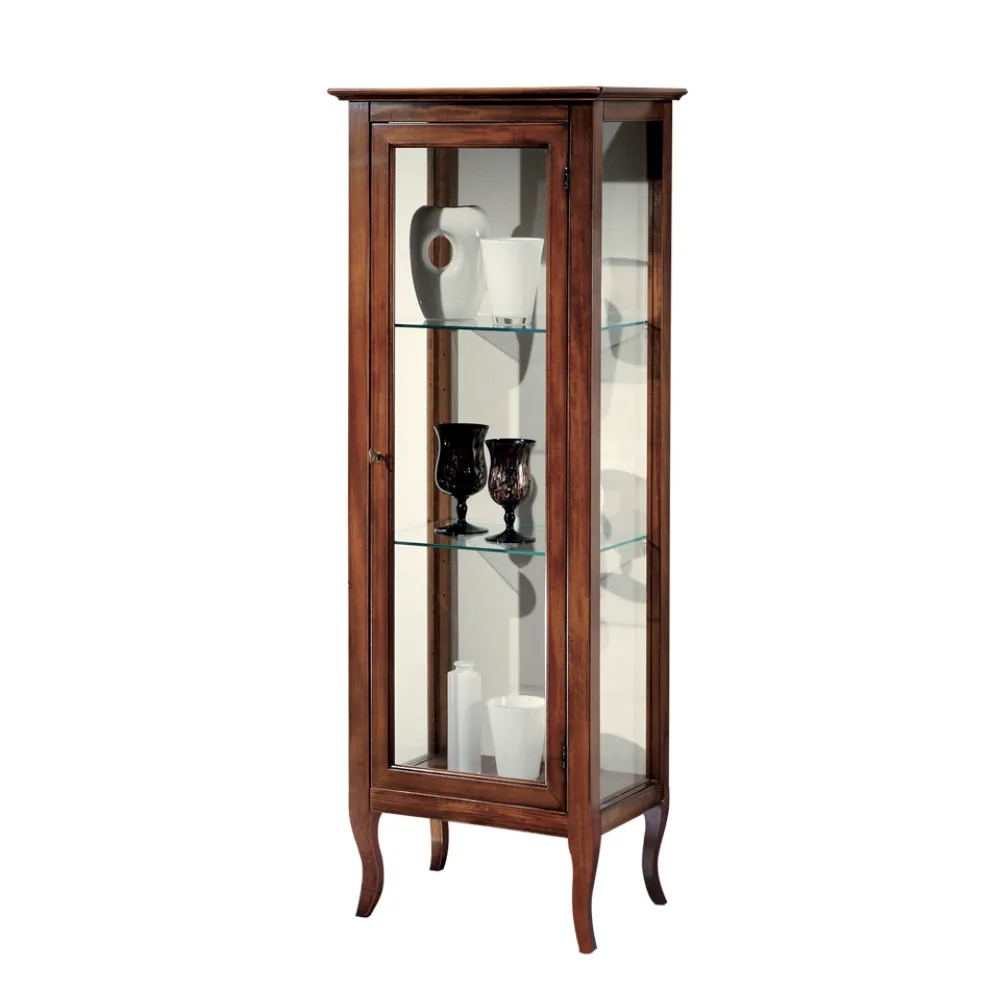 Vitrine mit Glasböden und gepolsterter Rückseite, hergestellt in Italien – Assur